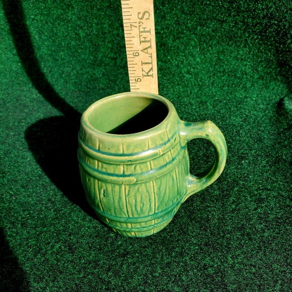 VTG McCoy Pottery Green Tankard Barrel Glaze Ceramic USA c.1930 20oz EUC - Picture 10 of 12